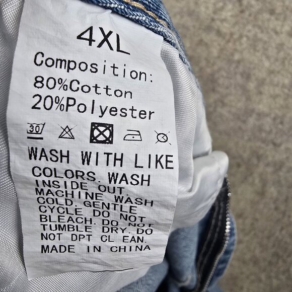 Distressed 4XL Womens Flared Denim Blue Jeans Mid-Rise Ripped High-Stretch Blend - Picture 3 of 5